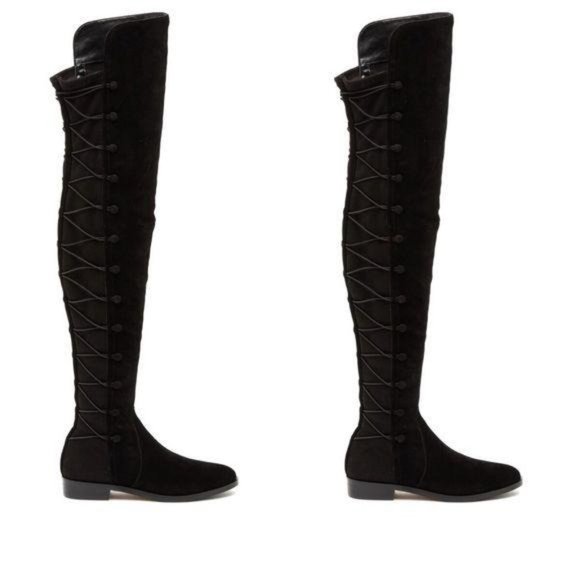 Vince Camuto Shoes - Vince Camuto Black Booties Knee Suede 6 NEW